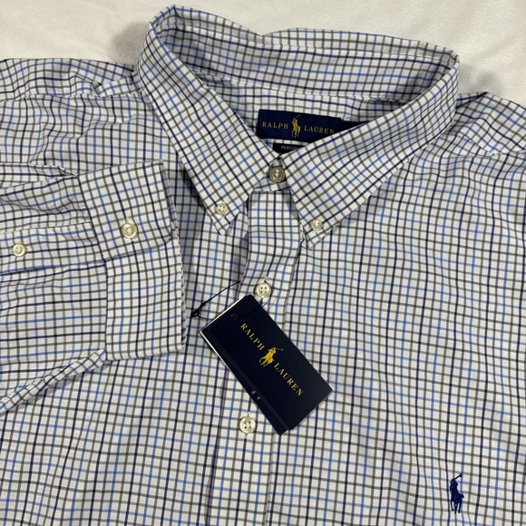 Polo Ralph Lauren Performance Shirt Mens 4XB Big‎ Multi Plaid Nylon Stretch NWT